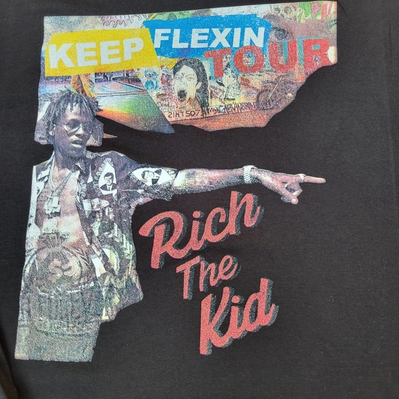 Rich The Kid Long Sleeve Black Tee Shirt In Men's XL - Picture 2 of 4